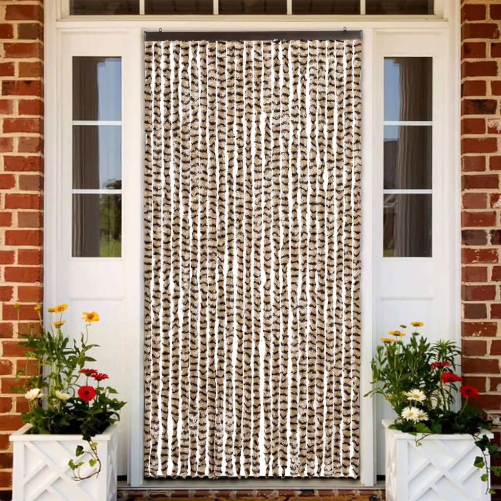 Insektenschutz-Vorhang Chenille Beige Und Braun