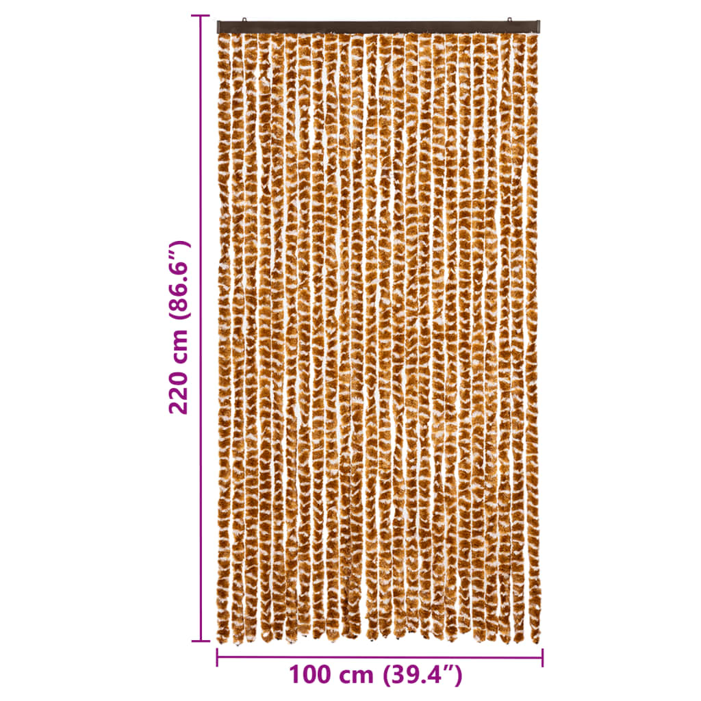 Insektenschutz-Vorhang Chenille Ocker Und Weiß