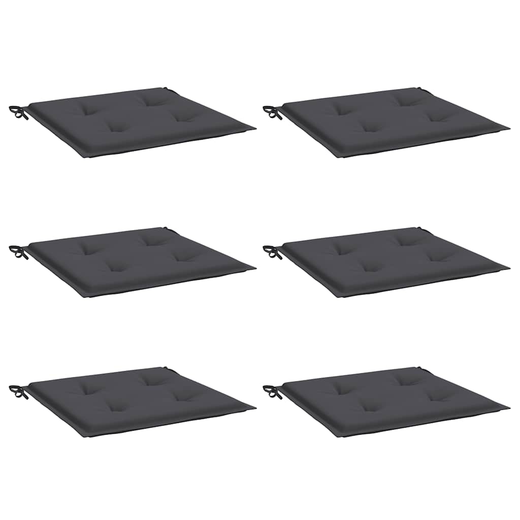 Gartenstuhl-Kissen 6 Stk. 40X40X3 Cm Oxford-Gewebe Anthrazit