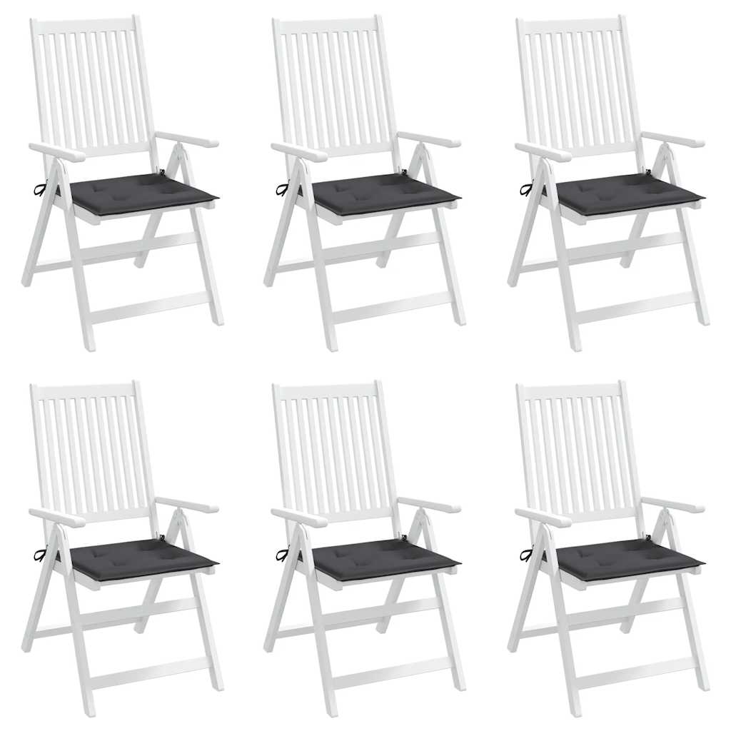 Gartenstuhl-Kissen 6 Stk. 40X40X3 Cm Oxford-Gewebe Anthrazit