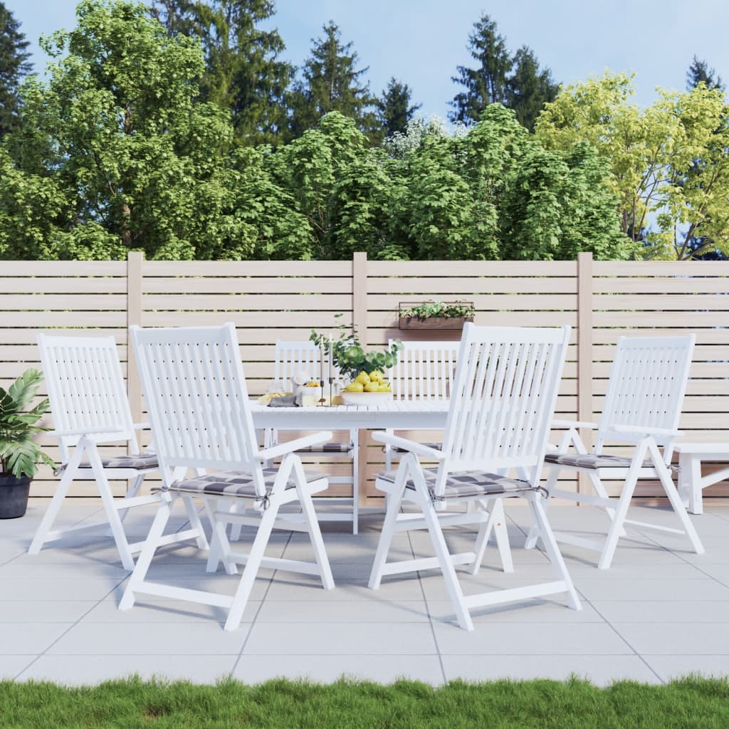 Gartenstuhl-Kissen 2 Stk. Grau Karomuster Graues Karomuster