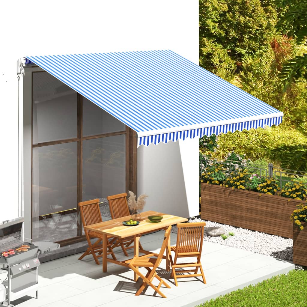 Markisenbespannung 5X3,5 M Blau Und Weiß