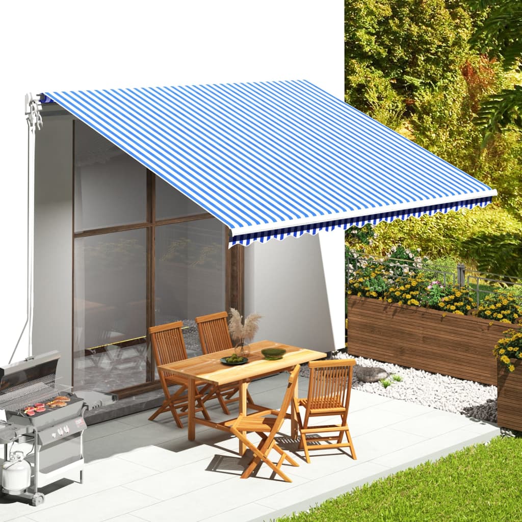 Markisenbespannung 5X3,5 M Blau Und Weiß