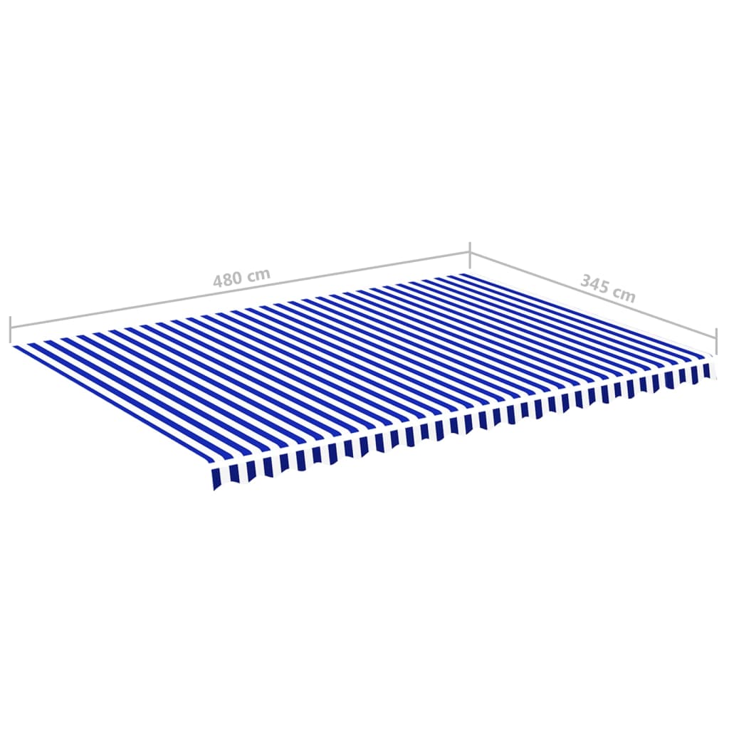 Markisenbespannung 5X3,5 M Blau Und Weiß