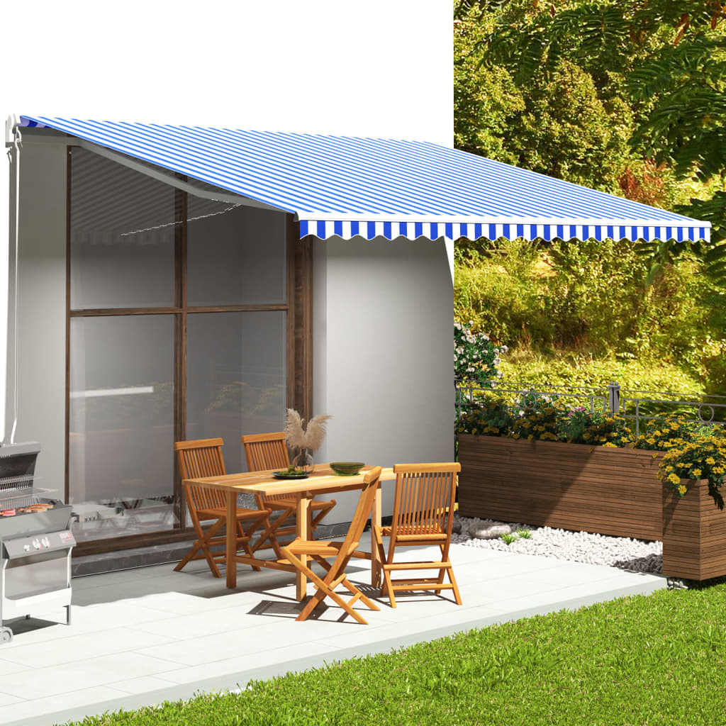 Markisenbespannung 5X3,5 M Blau Und Weiß