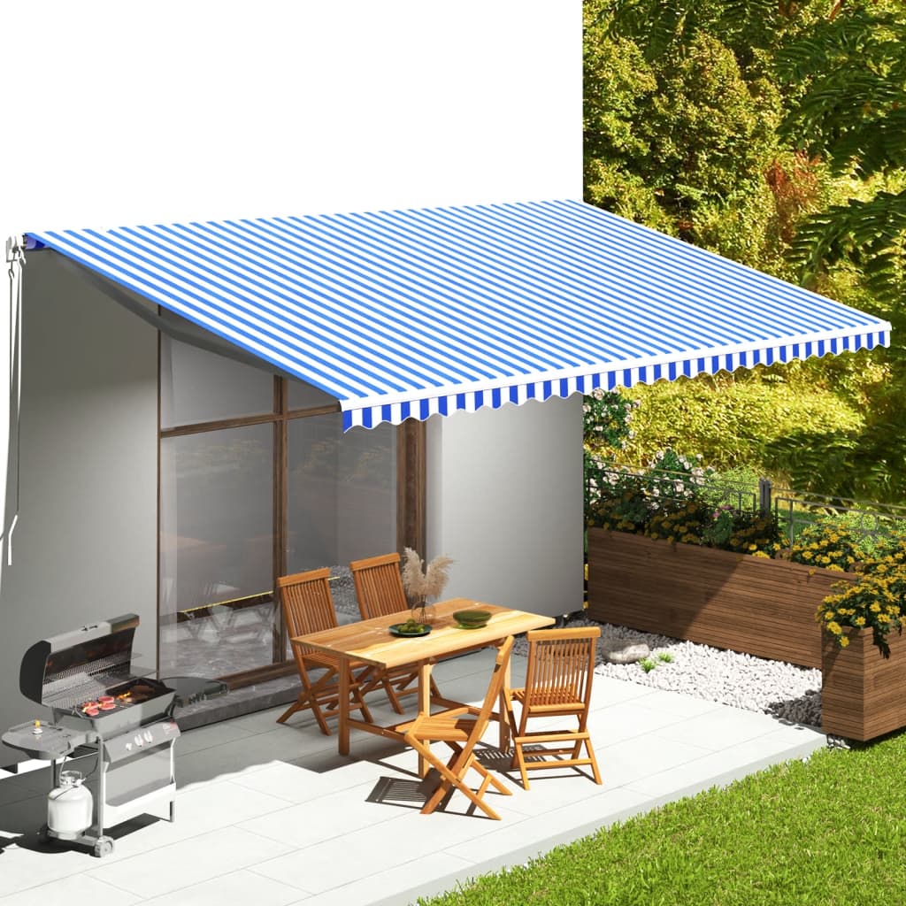 Markisenbespannung 5X3,5 M Blau Und Weiß