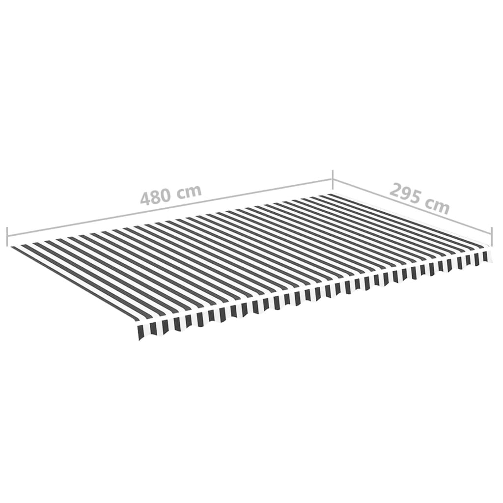 Markisenbespannung 5X3 M Anthrazit Und Weiß