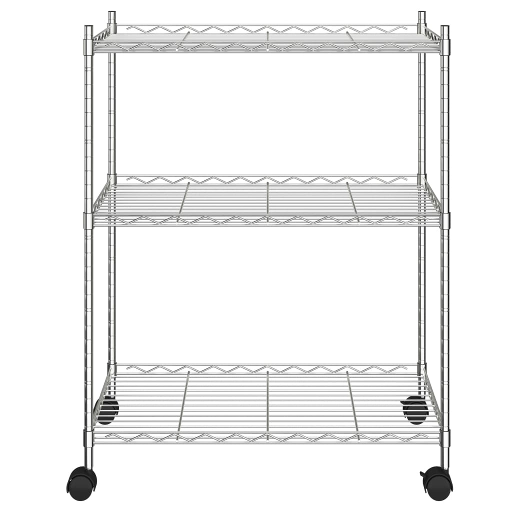 Lagerregal Mit 3 Böden Und Rollen Vert 150 Kg Chrom