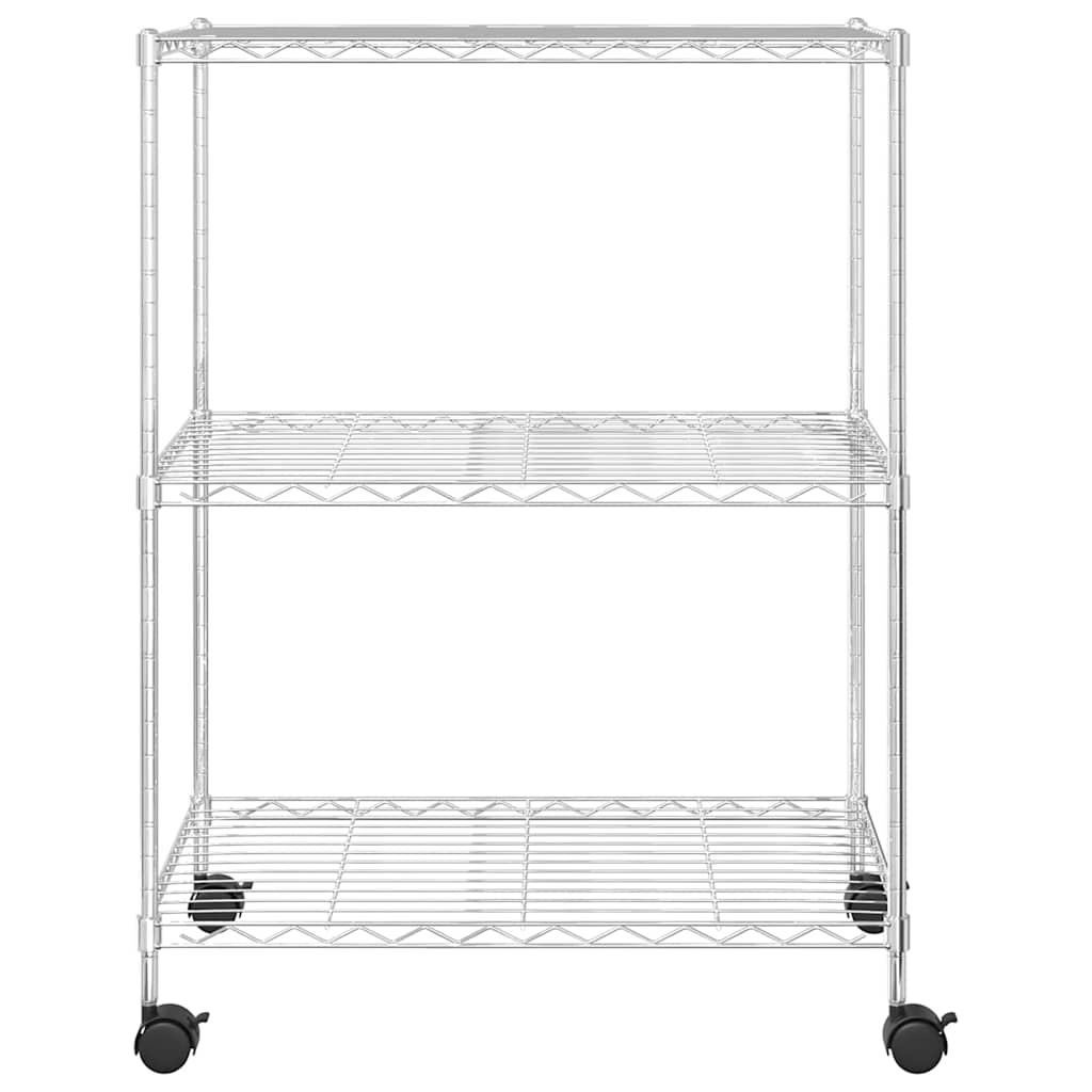Lagerregal Mit 3 Böden Und Rollen Vert 150 Kg Chrom