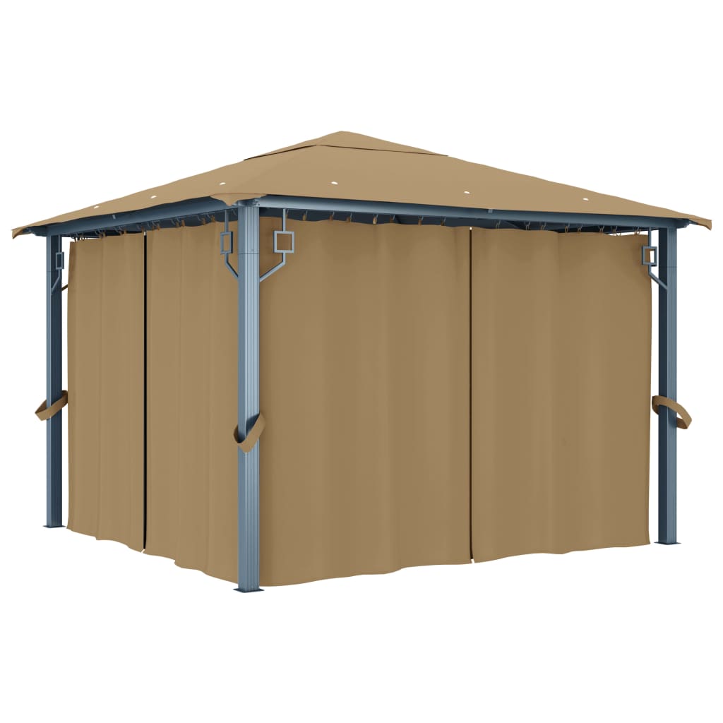 Pavillon Mit Vorhängen 300×300 Cm Aluminium
