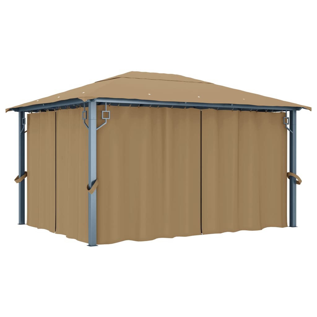 Pavillon Mit Vorhängen 300×300 Cm Aluminium