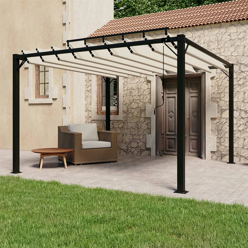 Pergola Mit Lamellendach Stoff Und Aluminium