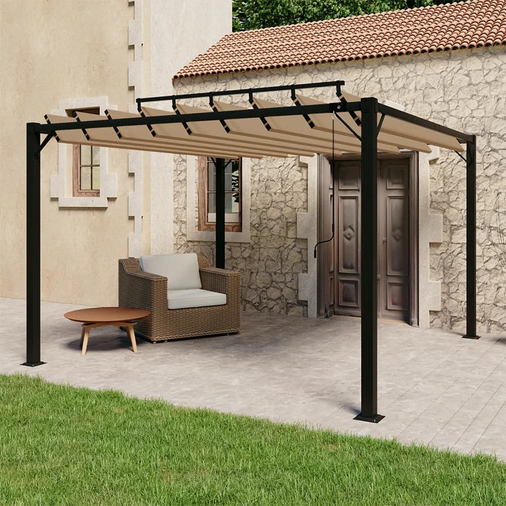 Pergola Mit Lamellendach Stoff Und Aluminium