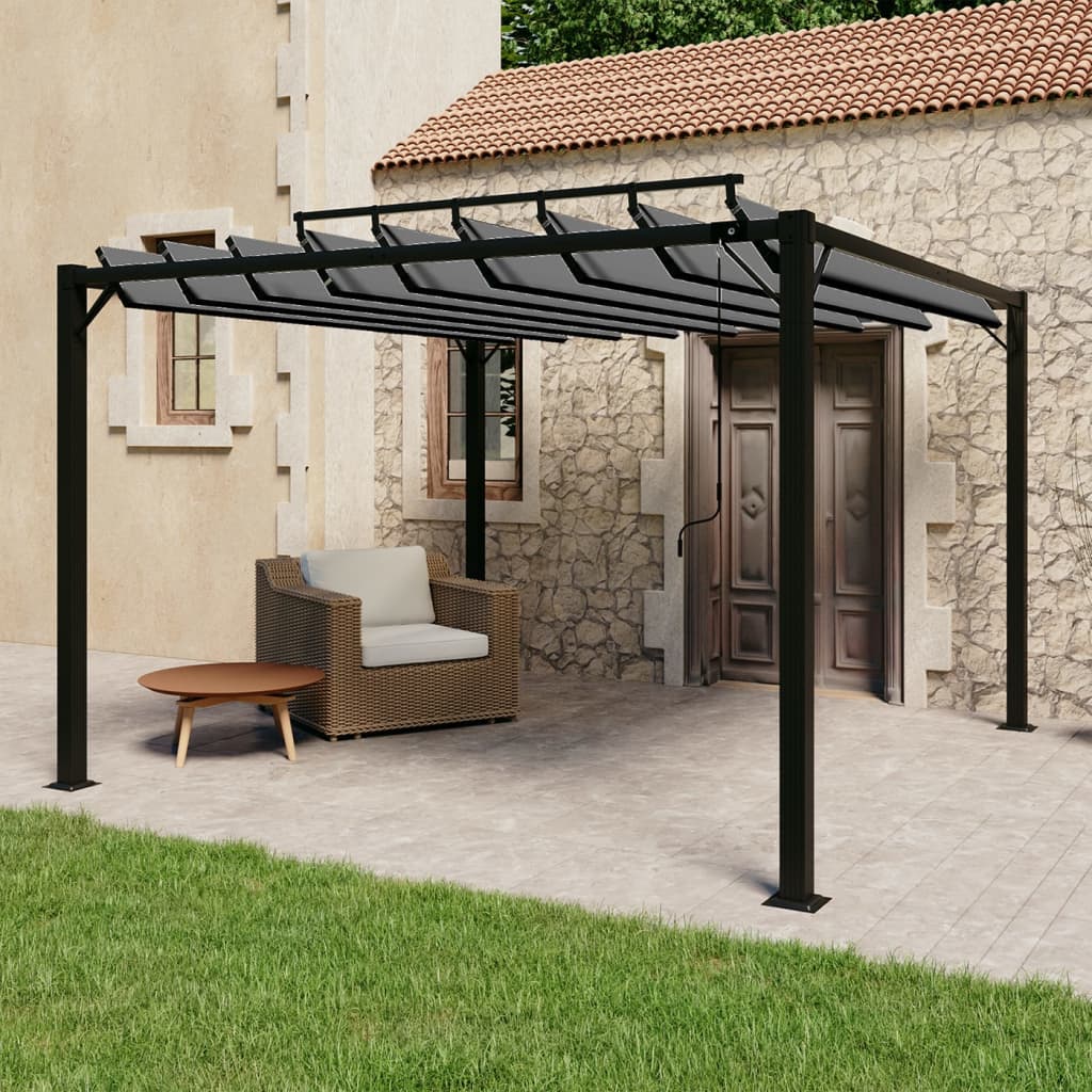 Pergola Mit Lamellendach Stoff Und Aluminium