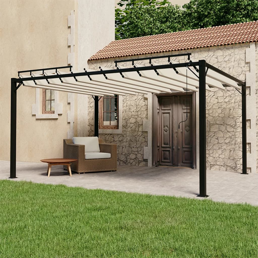 Pergola Mit Lamellendach Stoff Und Aluminium
