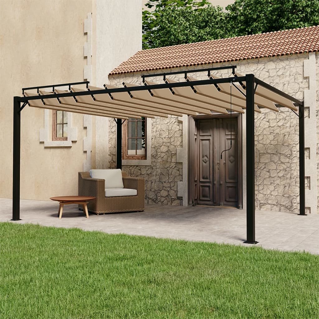 Pergola Mit Lamellendach Stoff Und Aluminium