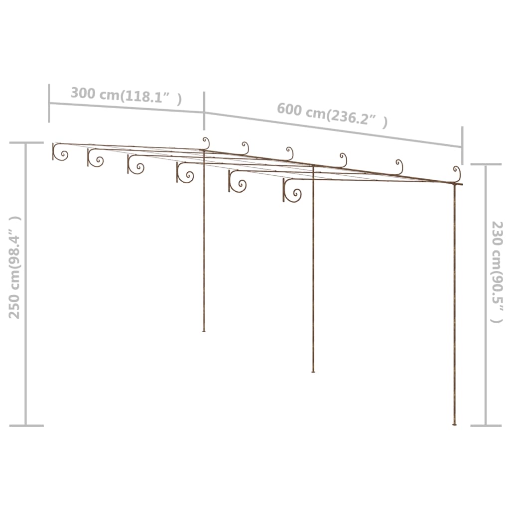Garten-Pergola Antik-Braun Eisen