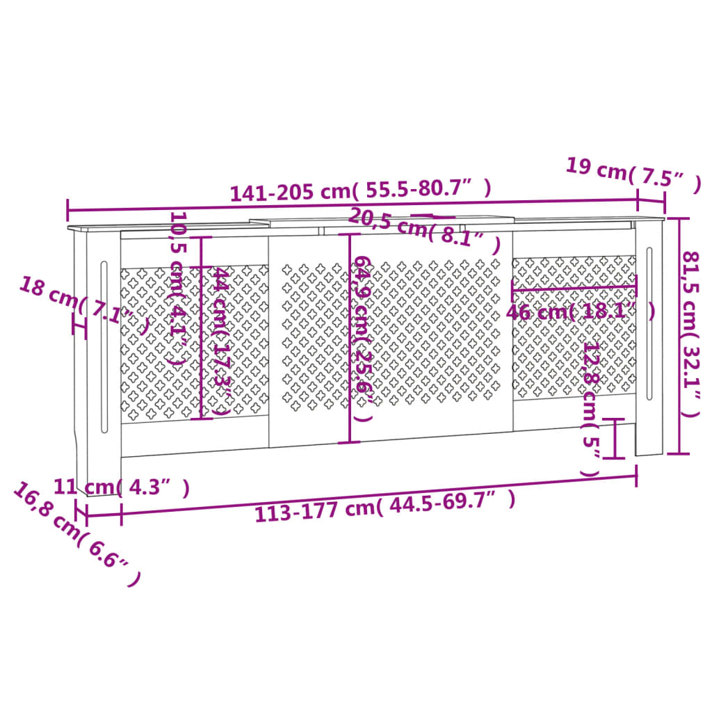 Mdf Heizkörperverkleidung 205 Cm