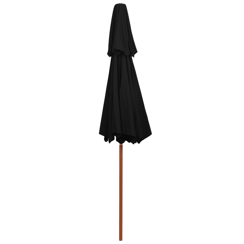 Sonnenschirm Mit Doppeldach Und Holz-Mast 270 Cm