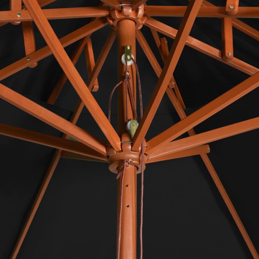 Sonnenschirm Mit Doppeldach Und Holz-Mast 270 Cm