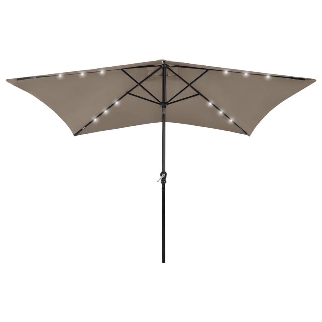 Sonnenschirm Mit Leds Und Stahl-Mast 2X3 M