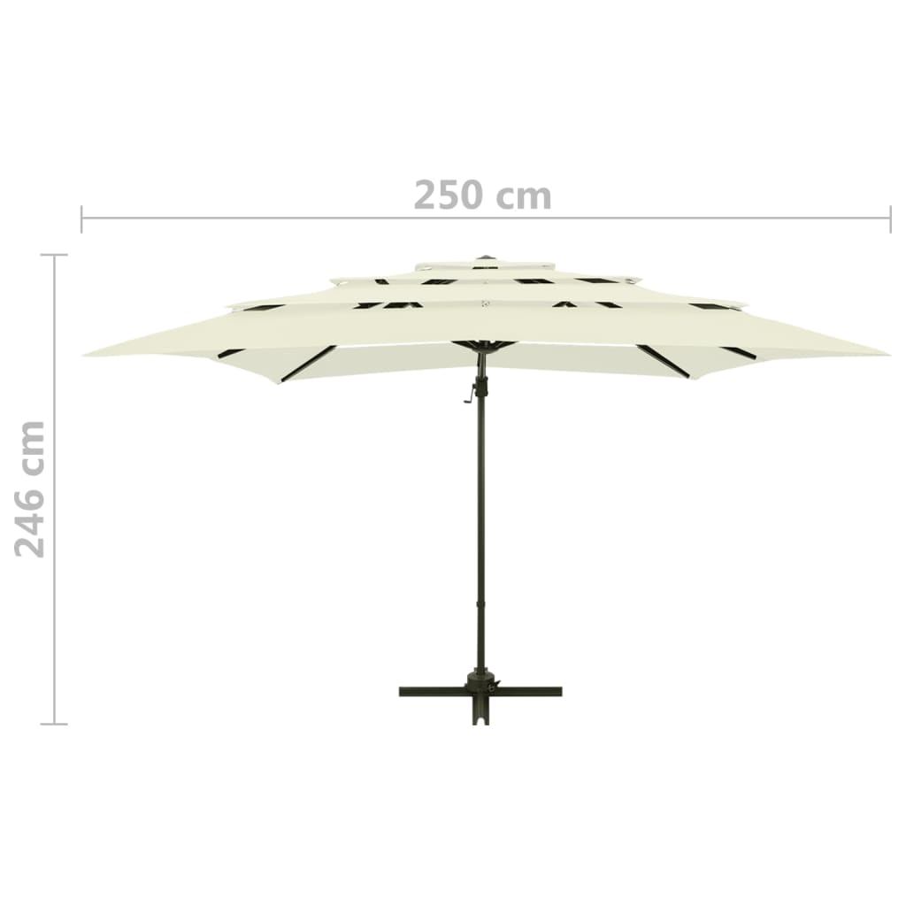 Sonnenschirm Mit Aluminium-Mast 4-Lagig N 250X250 Cm