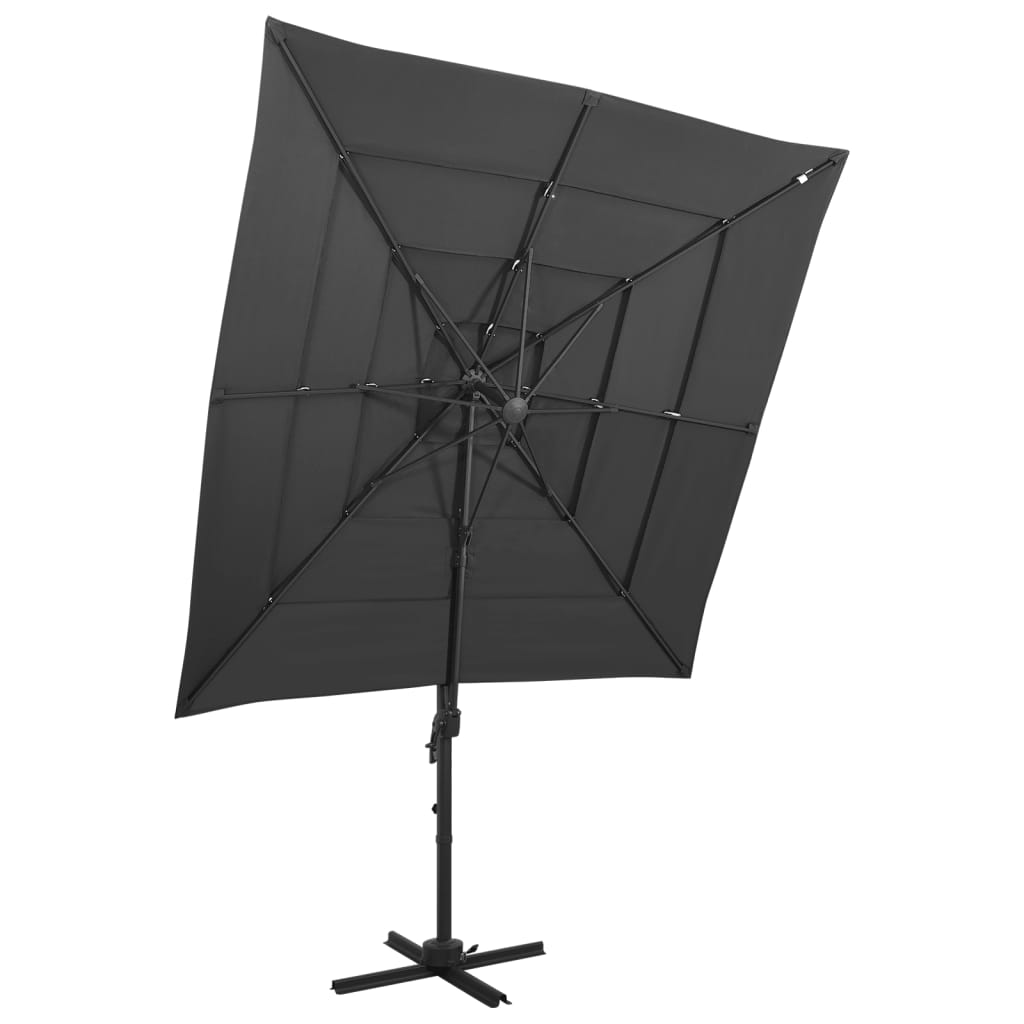 Sonnenschirm Mit Aluminium-Mast 4-Lagig N 250X250 Cm