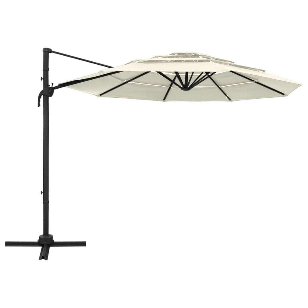 Sonnenschirm Mit Aluminium-Mast 4-Lagig N 3X3 M