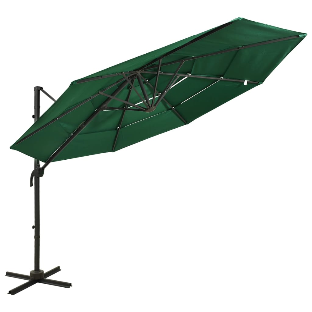 Sonnenschirm Mit Aluminium-Mast 4-Lagig N 3X3 M