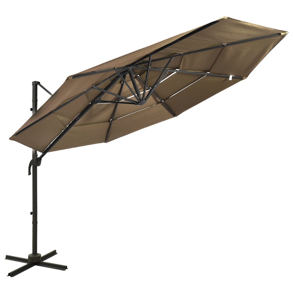 Sonnenschirm Mit Aluminium-Mast 4-Lagig N 3X3 M