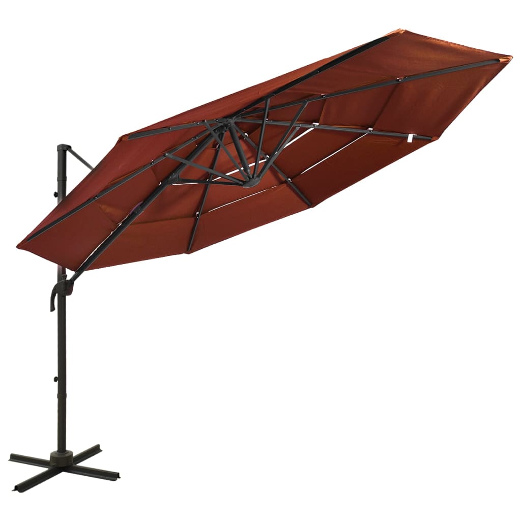 Sonnenschirm Mit Aluminium-Mast 4-Lagig N 3X3 M