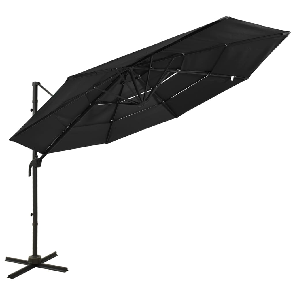 Sonnenschirm Mit Aluminium-Mast 4-Lagig N 3X3 M