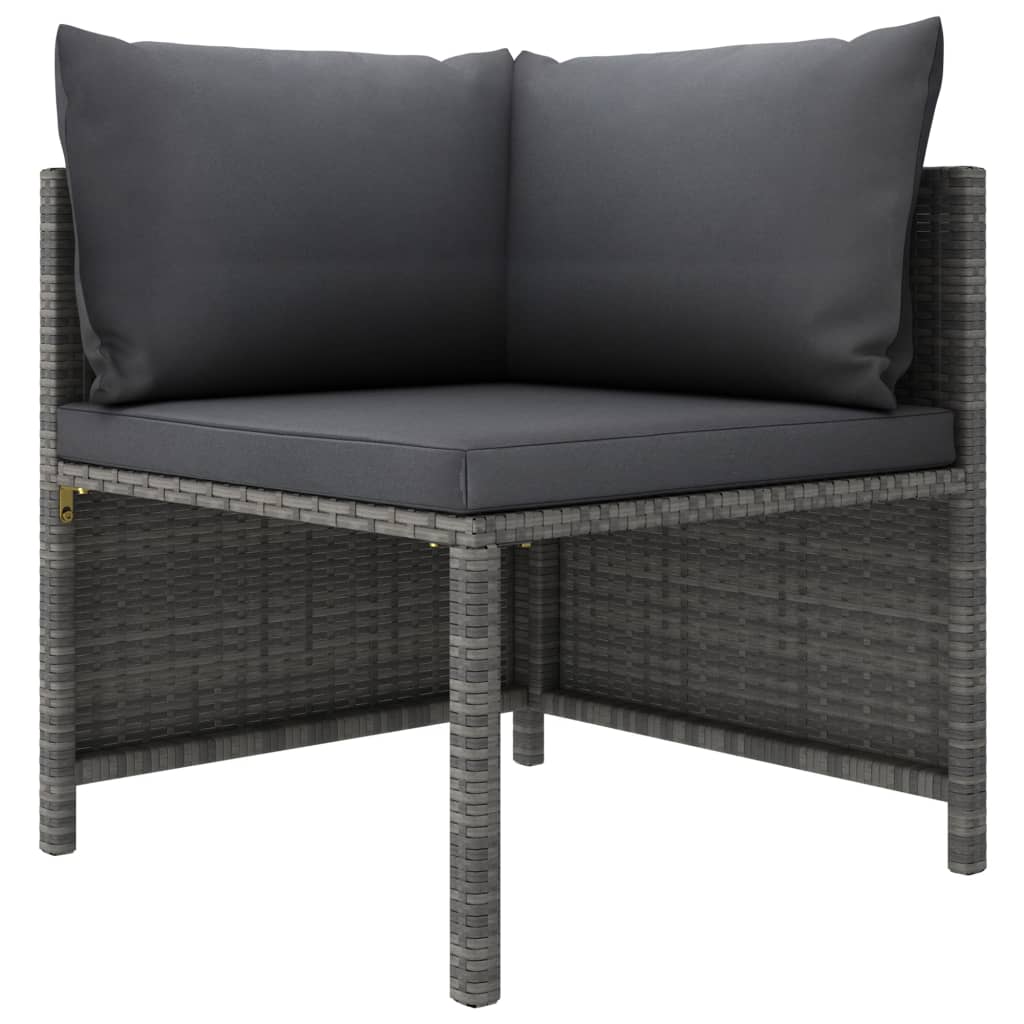 4-Tlg. Garten-Lounge-Set Mit Kissen Poly Rattan
