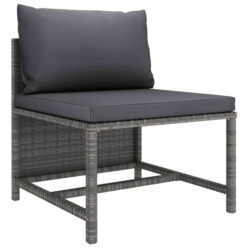 4-Tlg. Garten-Lounge-Set Mit Kissen Poly Rattan