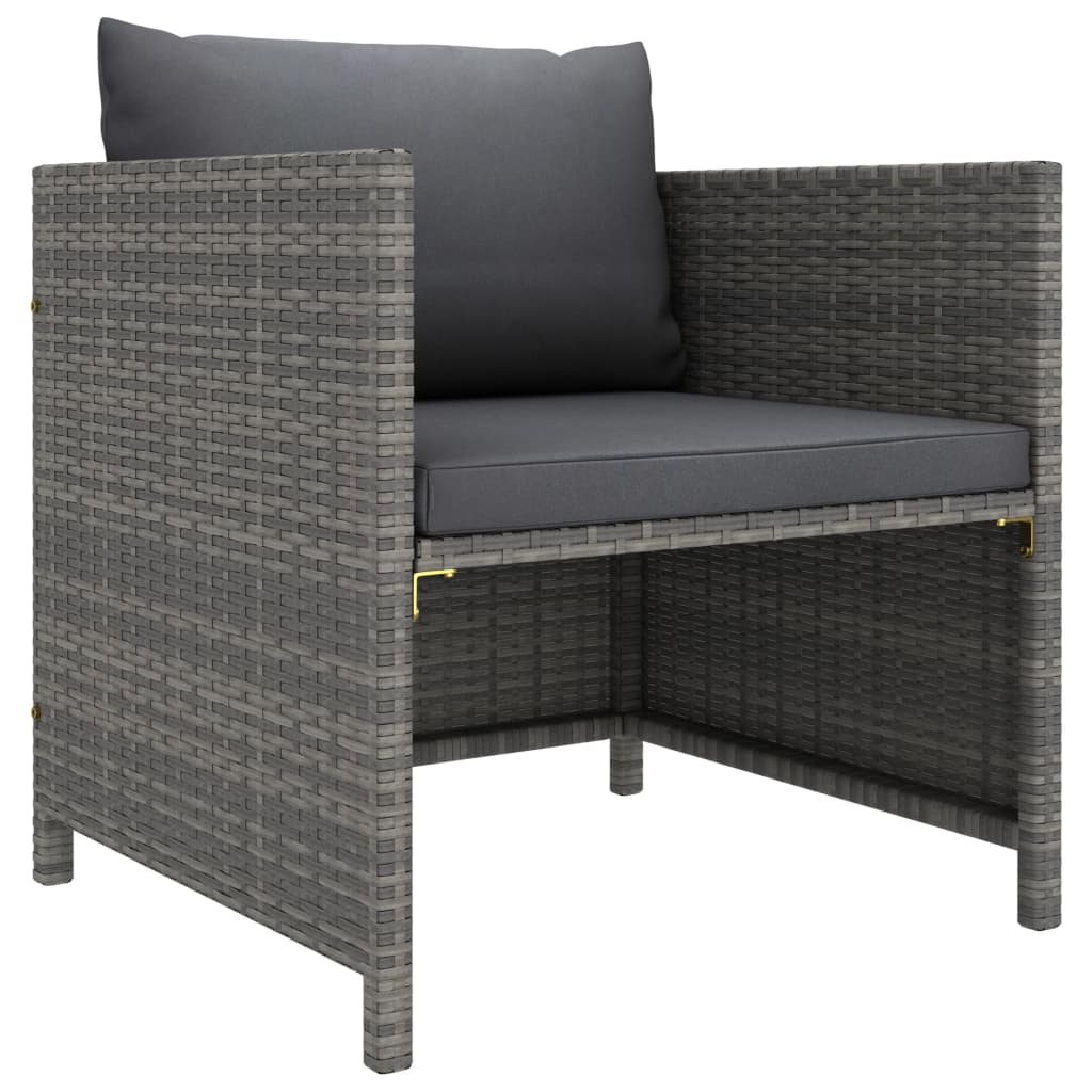 4-Tlg. Garten-Lounge-Set Mit Kissen Poly Rattan