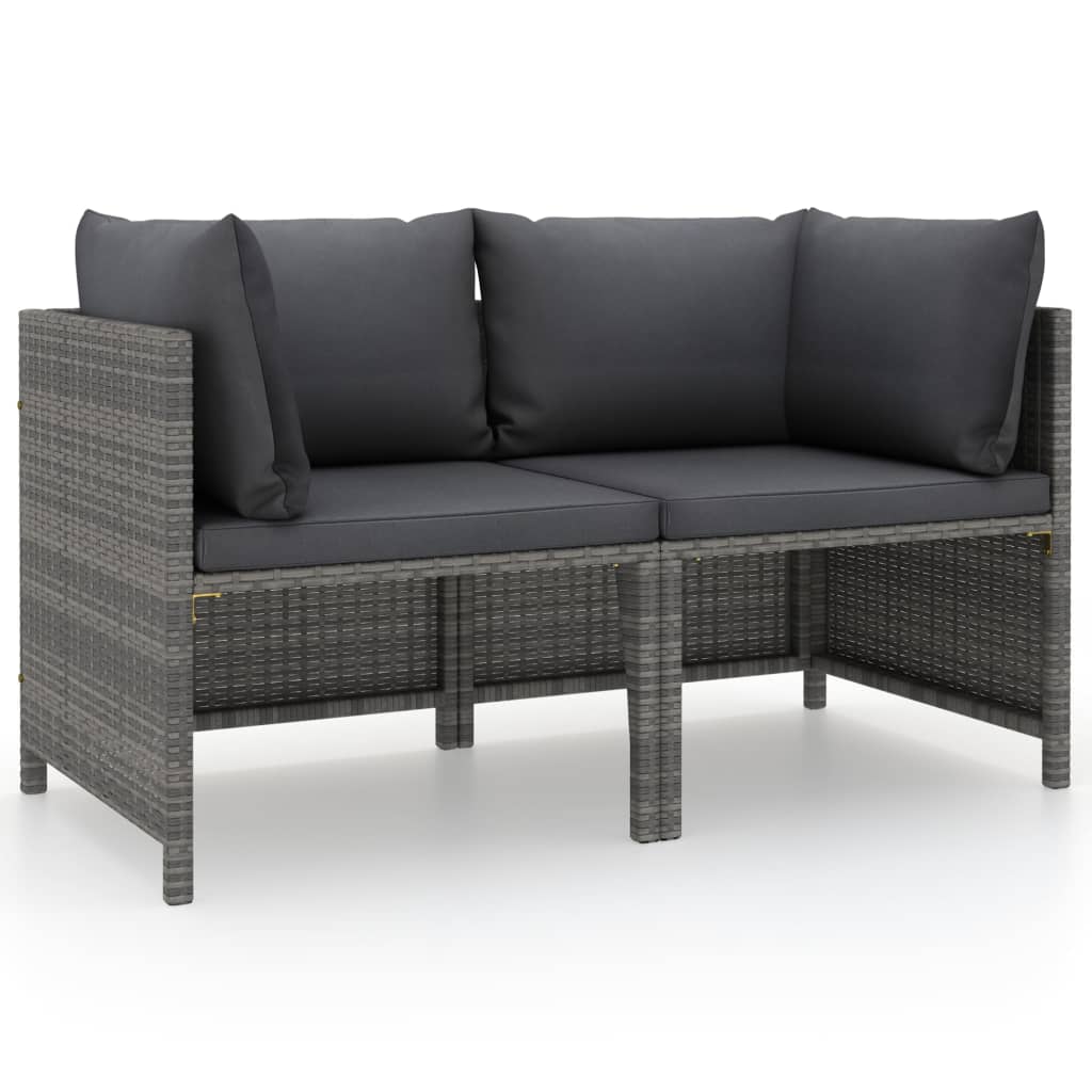 4-Tlg. Garten-Lounge-Set Mit Kissen Poly Rattan