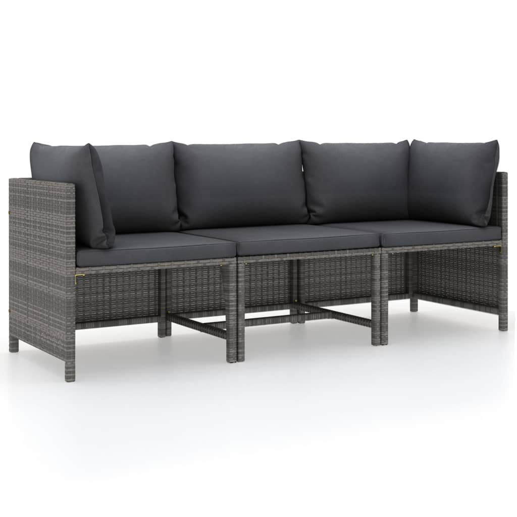4-Tlg. Garten-Lounge-Set Mit Kissen Poly Rattan