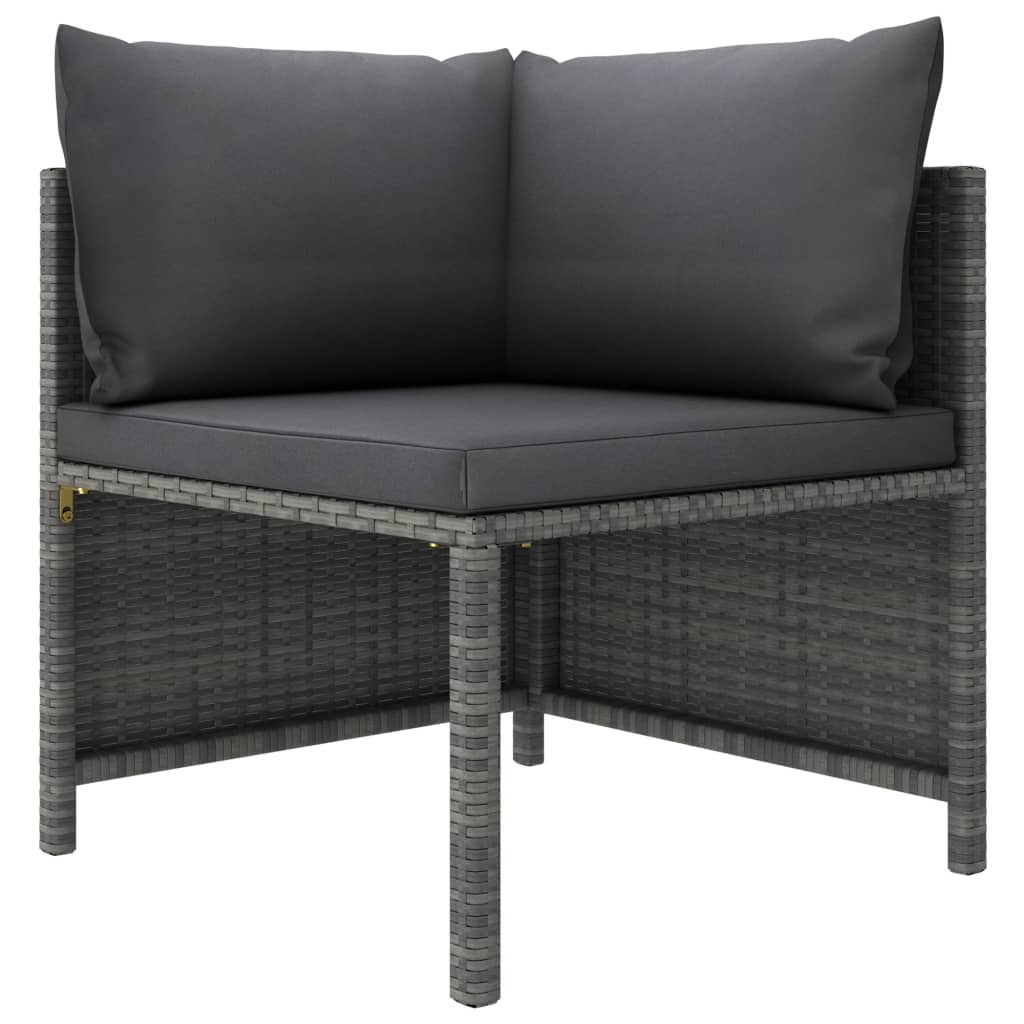 4-Tlg. Garten-Lounge-Set Mit Kissen Poly Rattan