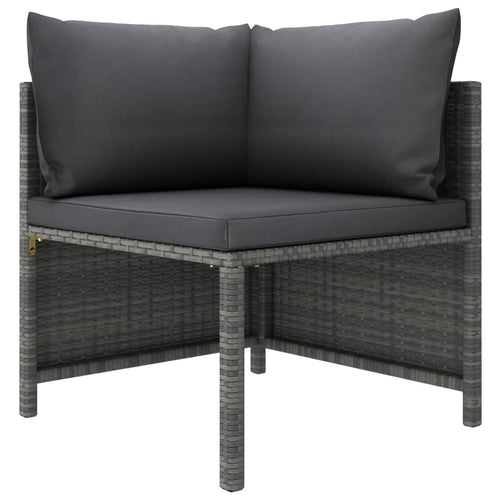 4-Tlg. Garten-Lounge-Set Mit Kissen Poly Rattan