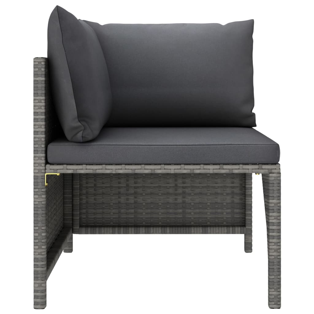 4-Tlg. Garten-Lounge-Set Mit Kissen Poly Rattan
