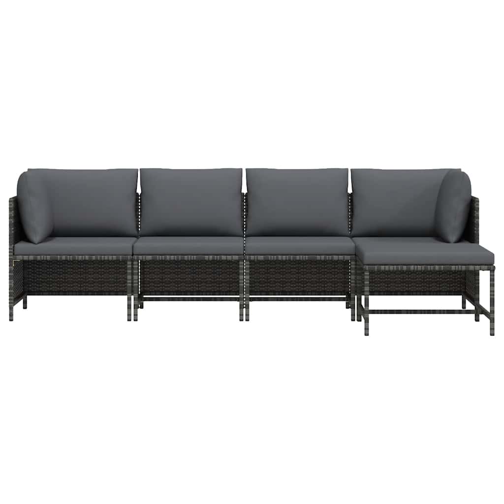 4-Tlg. Garten-Lounge-Set Mit Kissen Poly Rattan