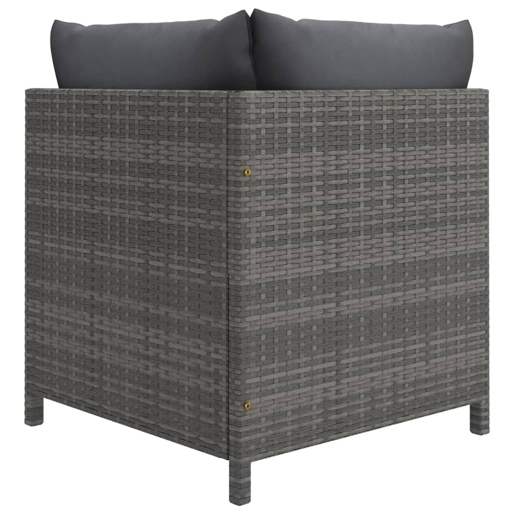 4-Tlg. Garten-Lounge-Set Mit Kissen Poly Rattan