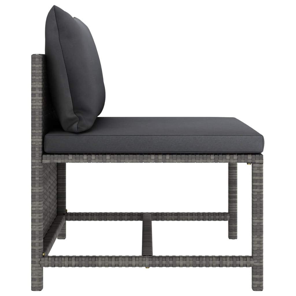 4-Tlg. Garten-Lounge-Set Mit Kissen Poly Rattan