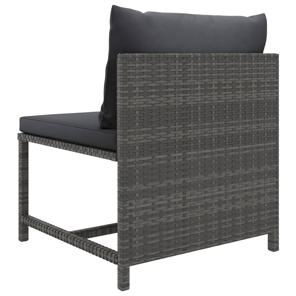 4-Tlg. Garten-Lounge-Set Mit Kissen Poly Rattan