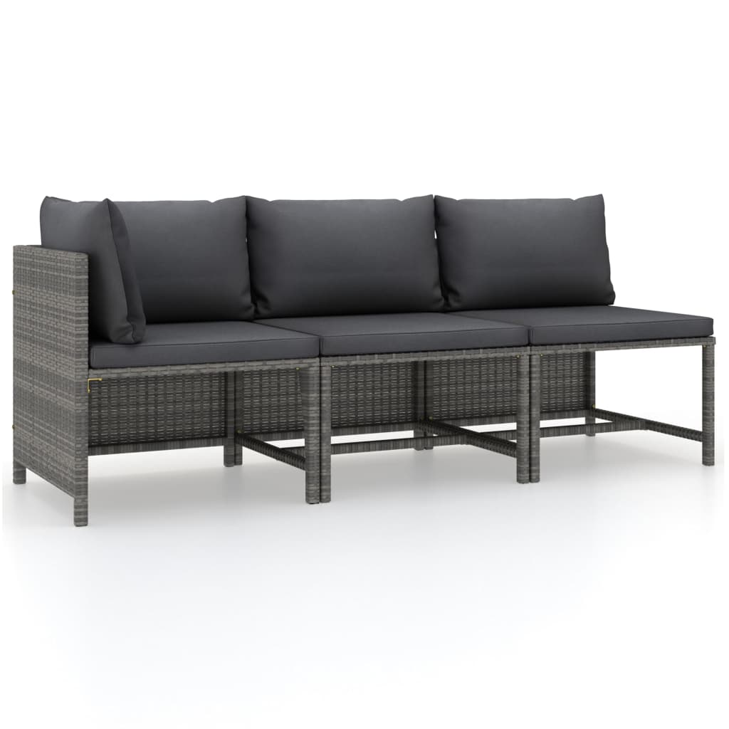 4-Tlg. Garten-Lounge-Set Mit Kissen Poly Rattan