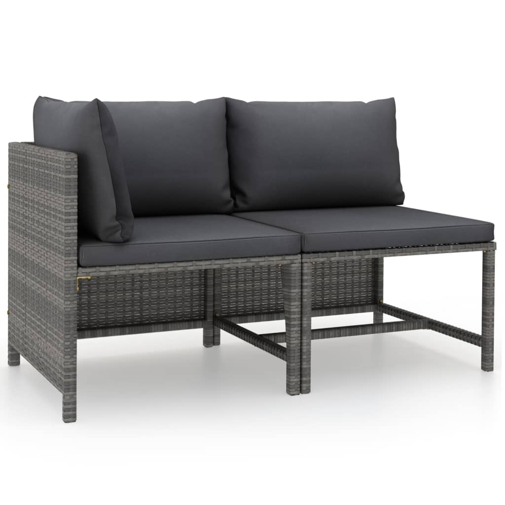 4-Tlg. Garten-Lounge-Set Mit Kissen Poly Rattan
