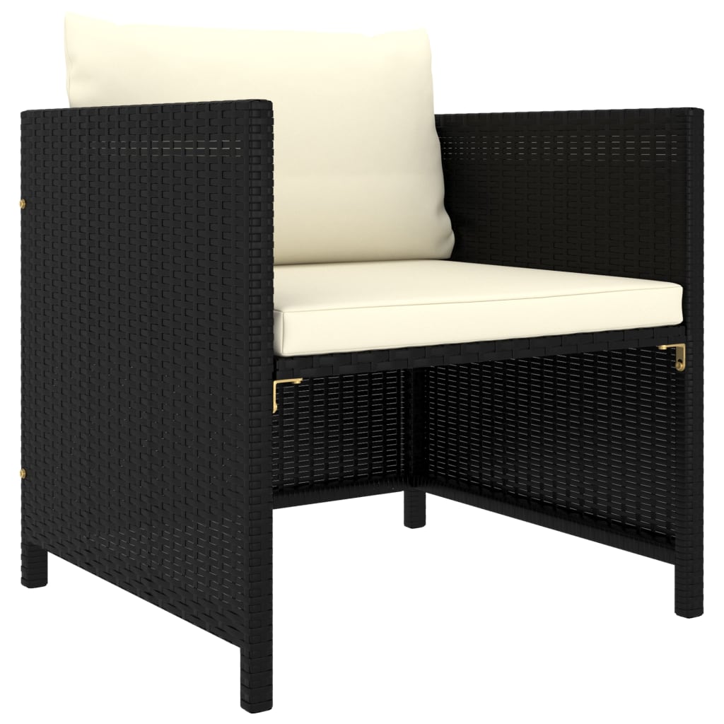 4-Tlg. Garten-Lounge-Set Mit Kissen Poly Rattan