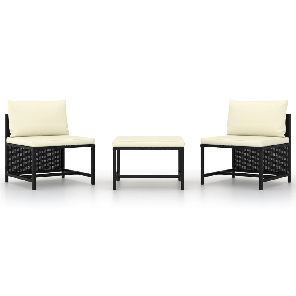 4-Tlg. Garten-Lounge-Set Mit Kissen Poly Rattan