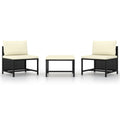 4-Tlg. Garten-Lounge-Set Mit Kissen Poly Rattan
