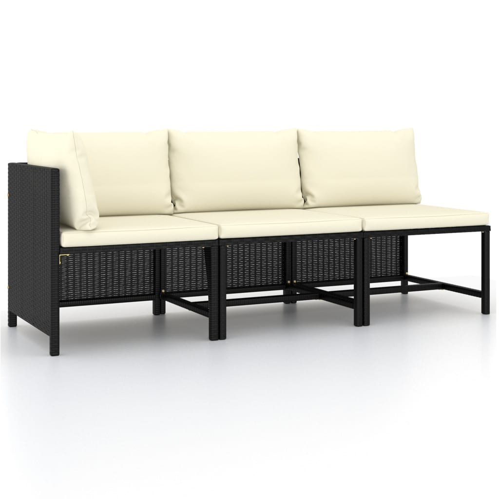 4-Tlg. Garten-Lounge-Set Mit Kissen Poly Rattan